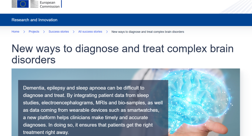 European Commission success story article screenshot